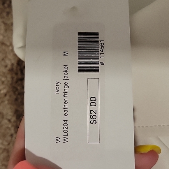 White Leather Fringe Jacket - Picture 3 of 3